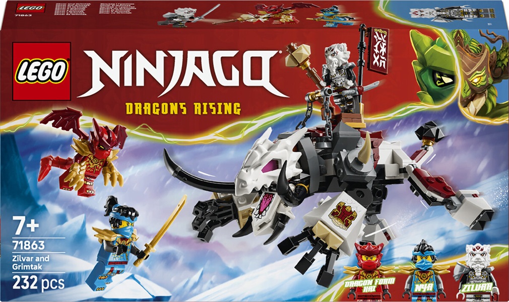 LEGO Ninjago Zilvar auf seinem Drachentier Grimtak 71863