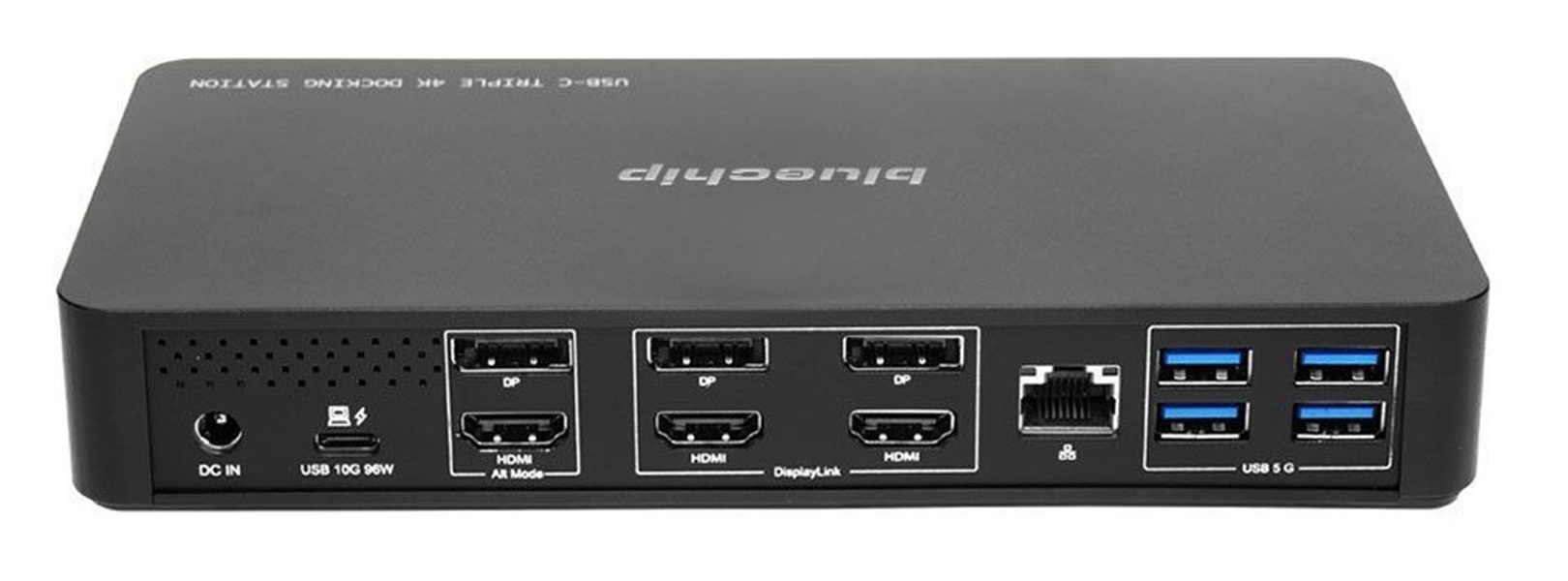 Bluechip USB-C Triple 4K Dockingstation mit Ladefunktion schwarz