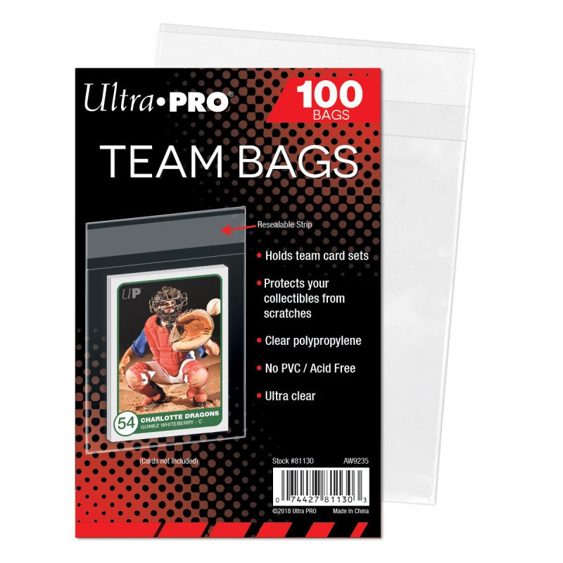 Ultra Pro Team Bags:Sleeves Resealable 100 Bags