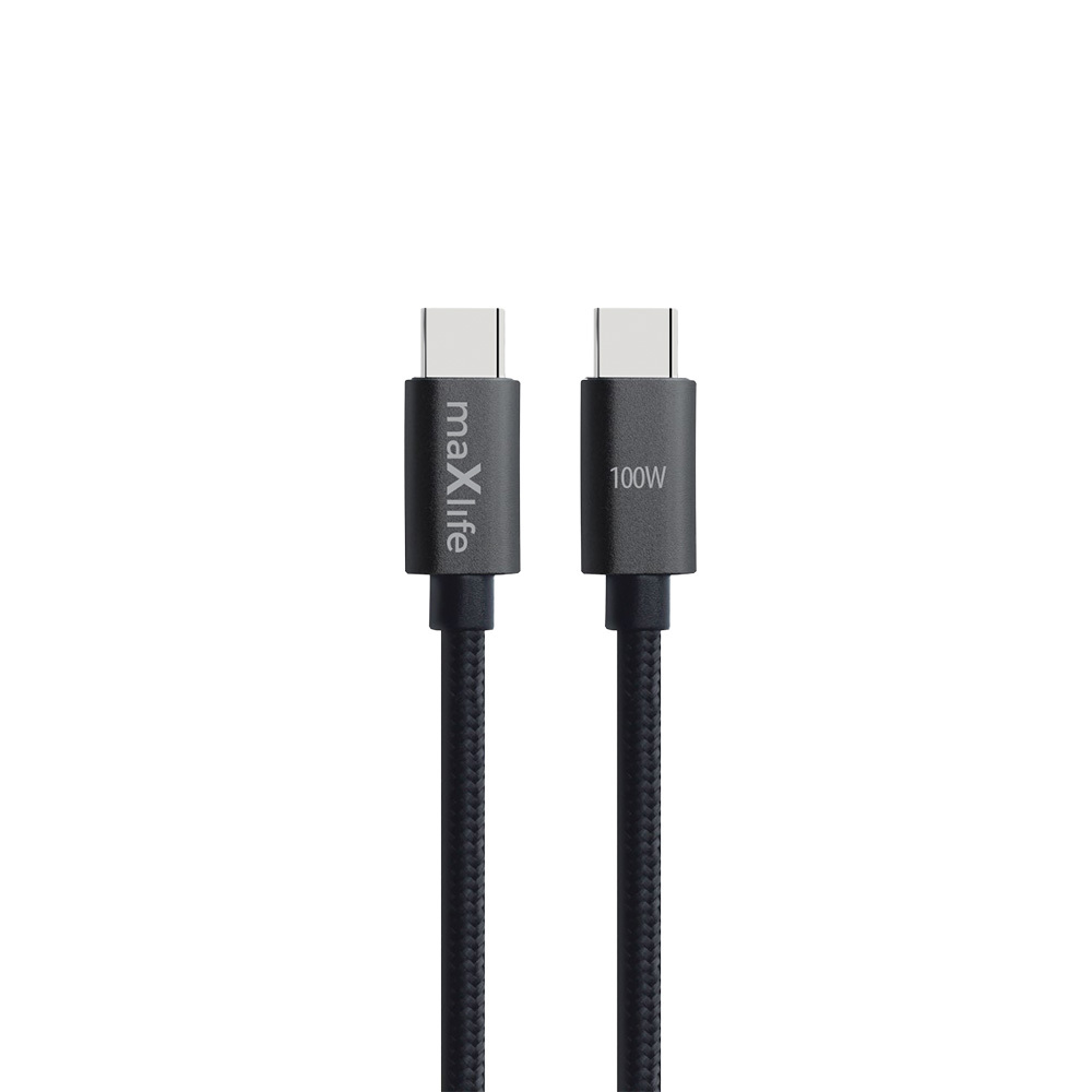 Maxlife MXUC-12 cable USB-C - USB-C 1,0 m 100W black