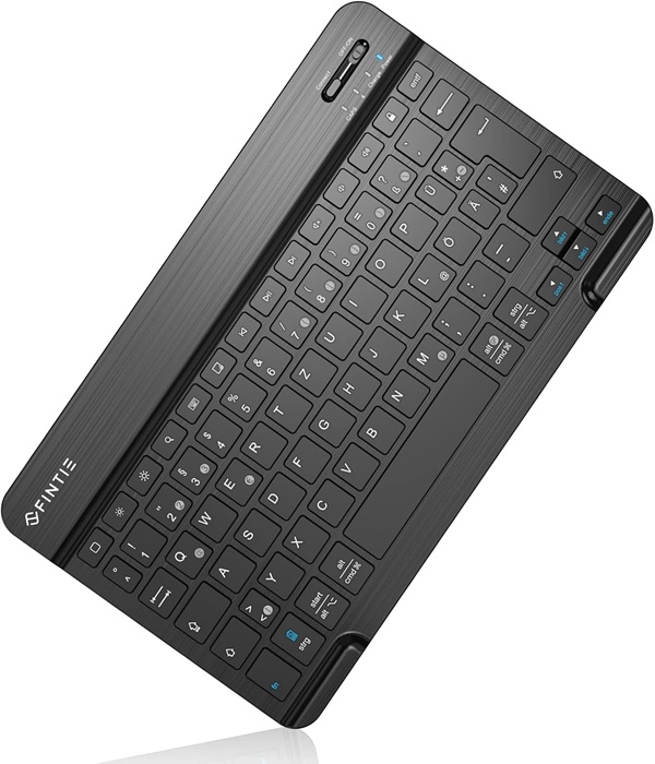 FINTIE Ultra Dünn Bluetooth Tastatur QWERTZ Layout für Android Tablets