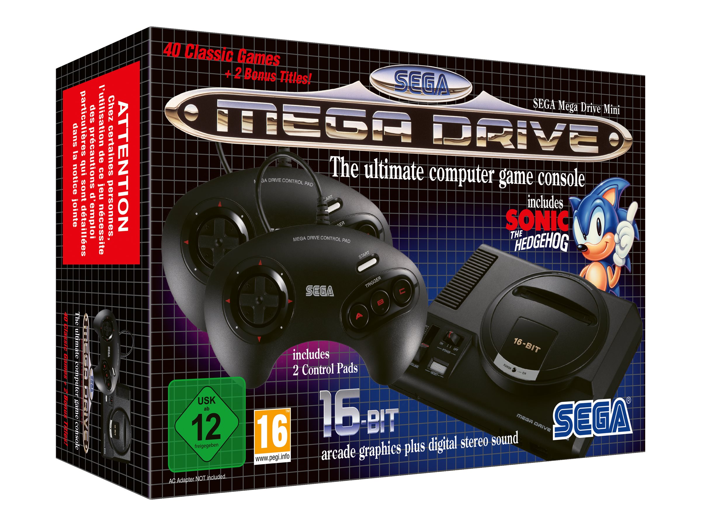 Sega Mega Drive Mini Retro Konsole 2 Controller 40+2 Spiele